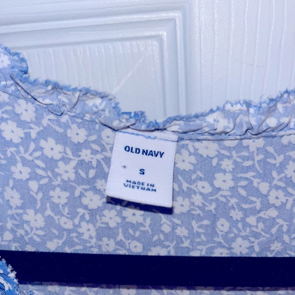 Old Navy Light Blue Floral Sleeveless Midi Dress Small - Picture 4 of 4